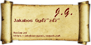 Jakabos Győző névjegykártya